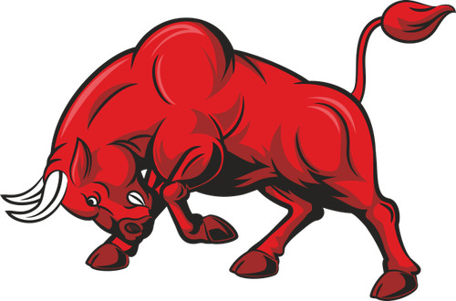 Aufkleber roter stier - aufkleber,