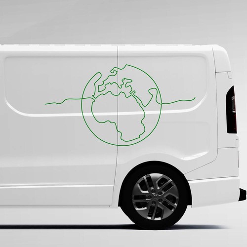 Auto aufkleber weltkarte linie - aufkleber,