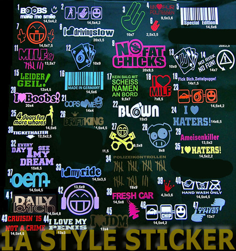 Aufkleber set stickerbomb - 7, im