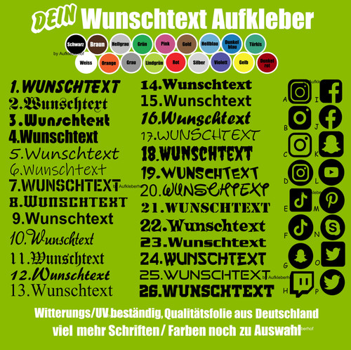 10cm wunschtext aufkleber - aufkleber, auto