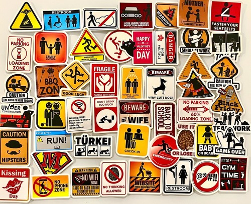 Stickerbomb warnzeichen - stickerbomb, 50