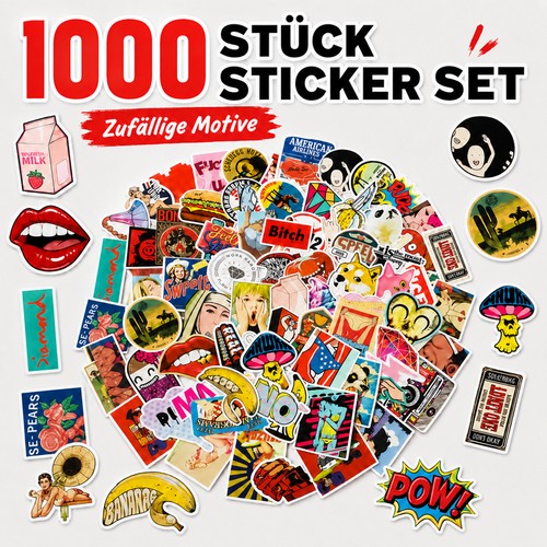 1000 stück sticker set - sticker,