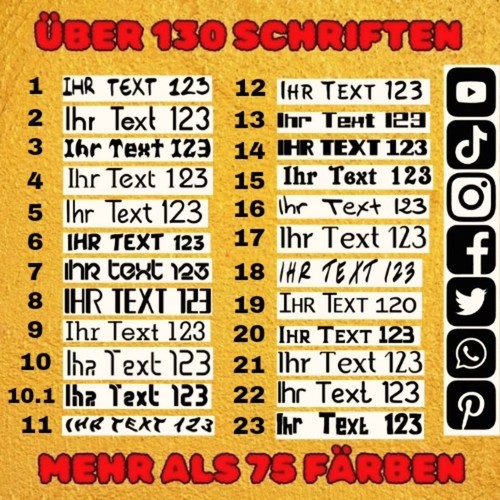 Autoaufkleber wunschtext - 2x,