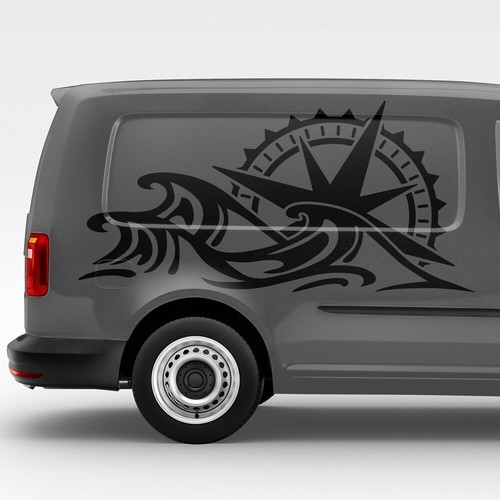 Auto aufkleber wellen motiv - aufkleber,